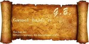 Gansel Baján névjegykártya